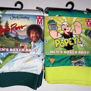 Men’s Boxer Brief Bob Ross The Joy Of Painting & Popeye MED Stocking Stuffers